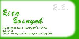 rita bosnyak business card